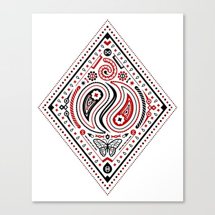 83 Drops - Diamonds (Red & Black) Canvas Print