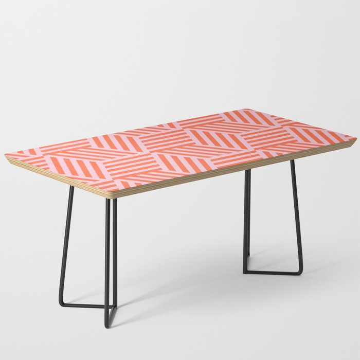 Geometric Coral and Pink Pattern Coffee Table