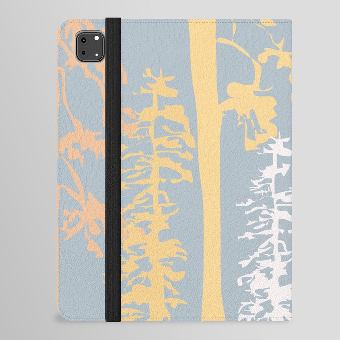 Woody - Pastell Colores Minimal Forest Art Design on Blue iPad Folio Case