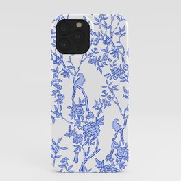 Blue and White Bamboo and Birds iPhone Case