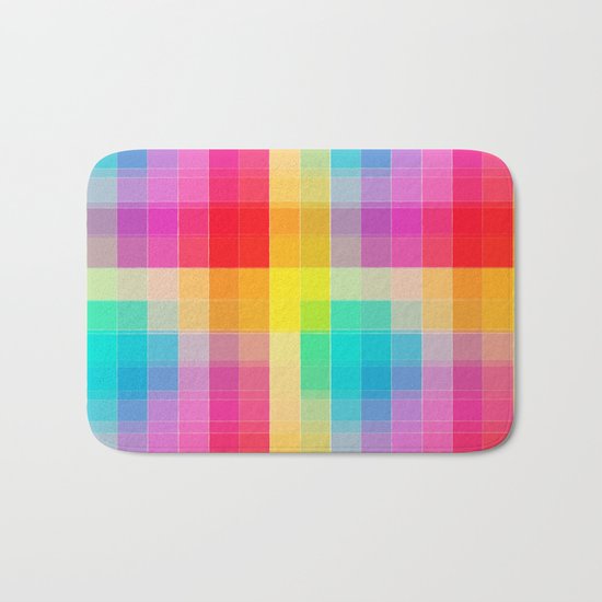 Rainbow grid Bath Mat