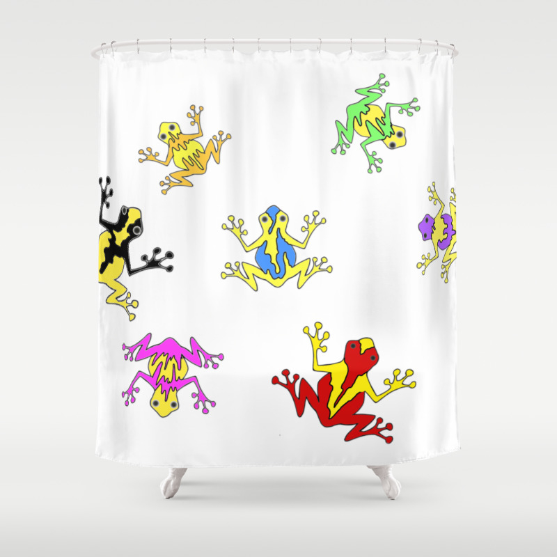 Frogs Toads Super Colorful Cute Shower Curtain By Catxel Society6