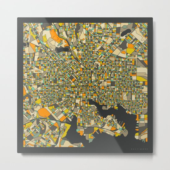 BALTIMORE MAP Metal Print
