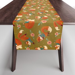 Cozy Foxes Pattern (light colour) Table Runner
