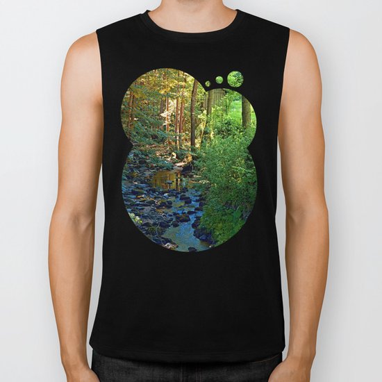 Forest, a river, a valley and summertime Biker Tank