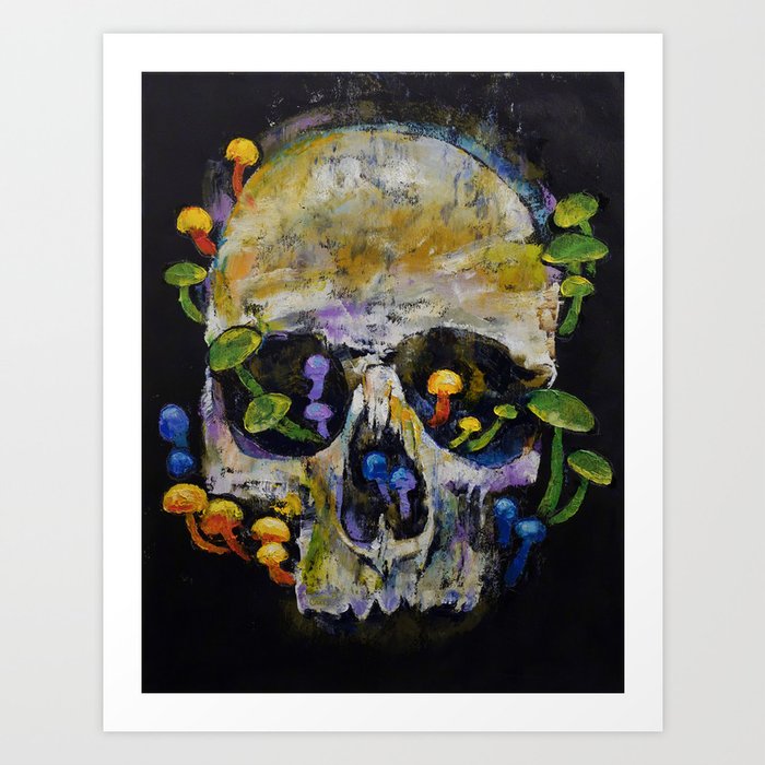 Mushroom Skull Art Print