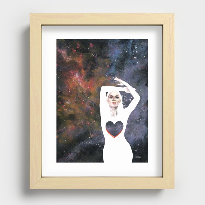 Love is infinite as the Cosmos Recessed Framed Print
