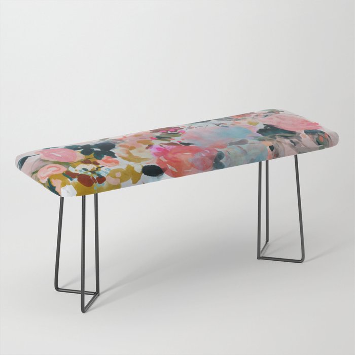 floral bloom abstract painting Bench