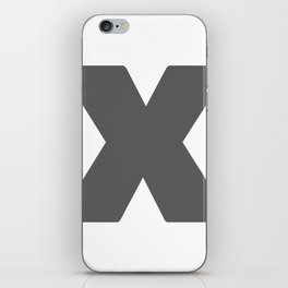 X (Grey & White Letter) iPhone Skin