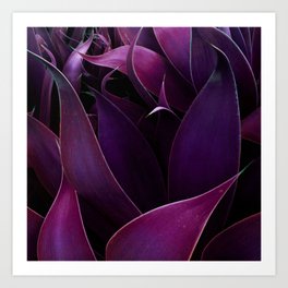 Purple Magenta Abstract Leaves Art Print