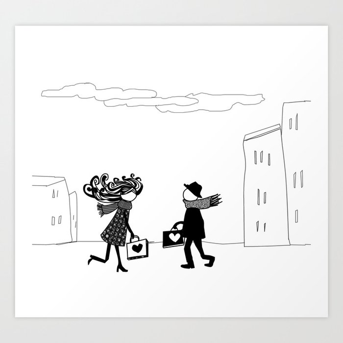 Two People Carrying Love Art Print