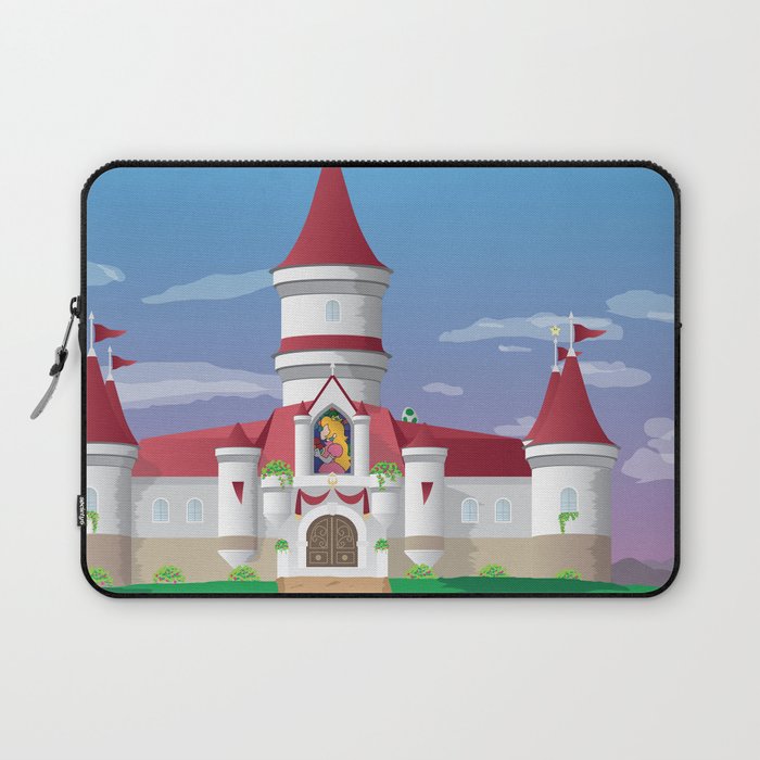 Peach S Castle Super Mario Travel Poster Laptop Sleeve By Free Dlc Society6