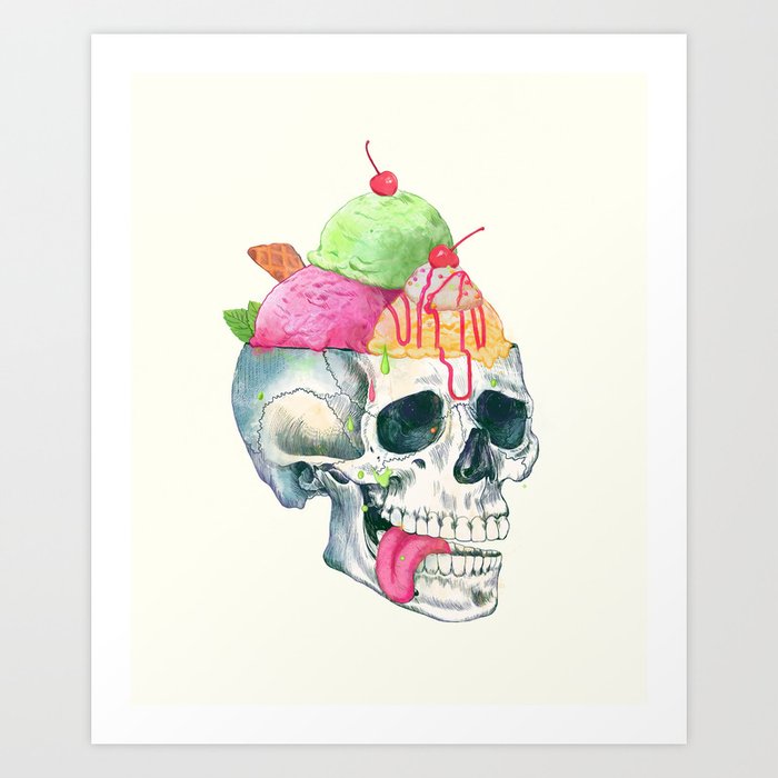 brain freeze Art Print | Illustration, Humor, Food, Pop-art