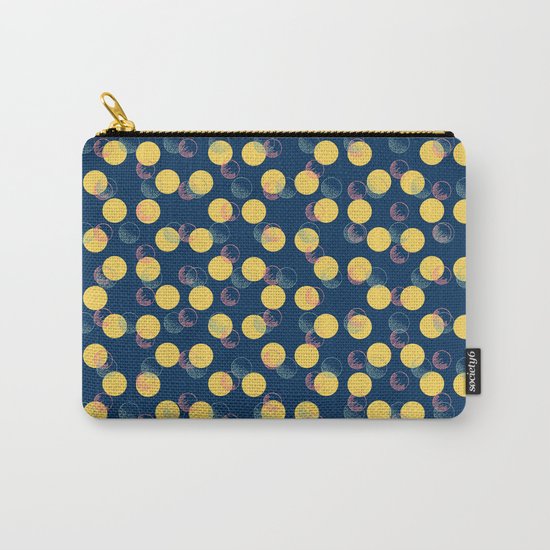 Yellow Polka Dots And Scribbles Carry-All Pouch