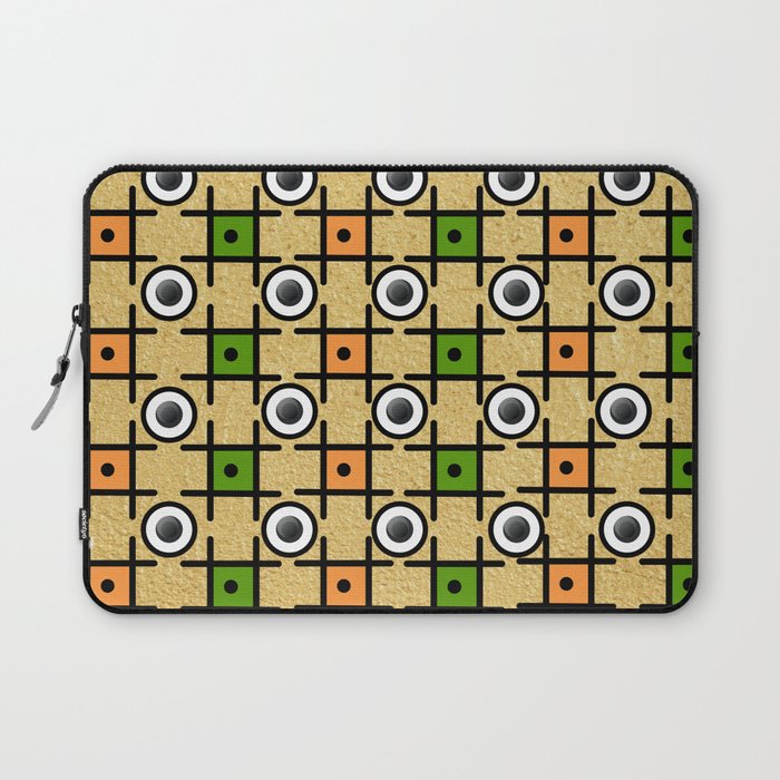 70s Evil Eye square Geometry pattern illustration  Laptop Sleeve