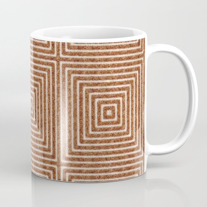 Tribal Lozenges Pattern with Faux Raffia Details Coffee Mug