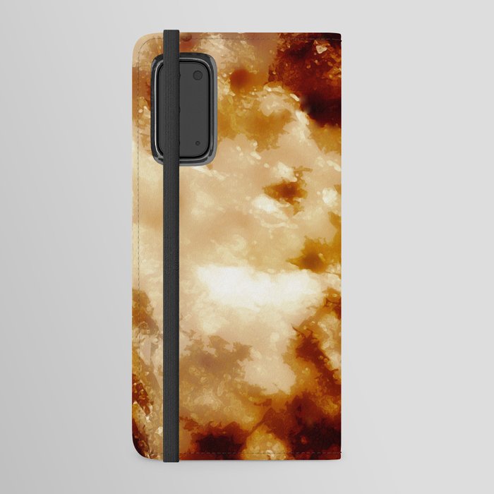 Creamy White and Caramel Marble Texture Android Wallet Case