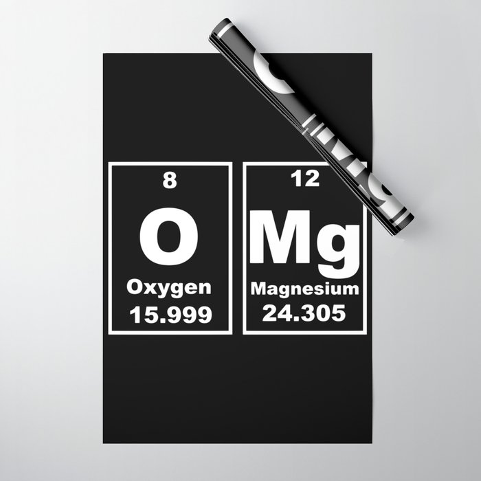 OMG Chemical Elements Funny Oxygen Magnesium Wrapping Paper