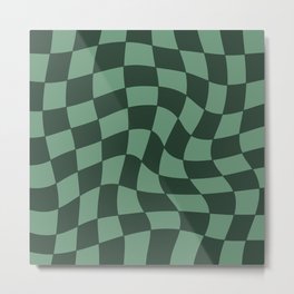 Vert Checker Warp Metal Print