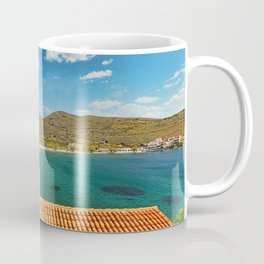 Agios Stefanos beach of Kythnos island in Cyclades, Greece Mug