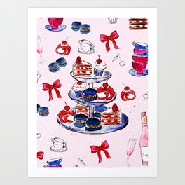 Party and cake Art Print