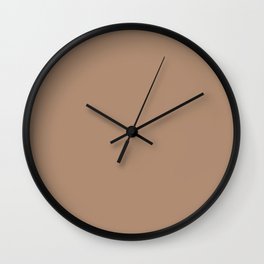 Solid Latte Rosy Brown Minimal  Wall Clock