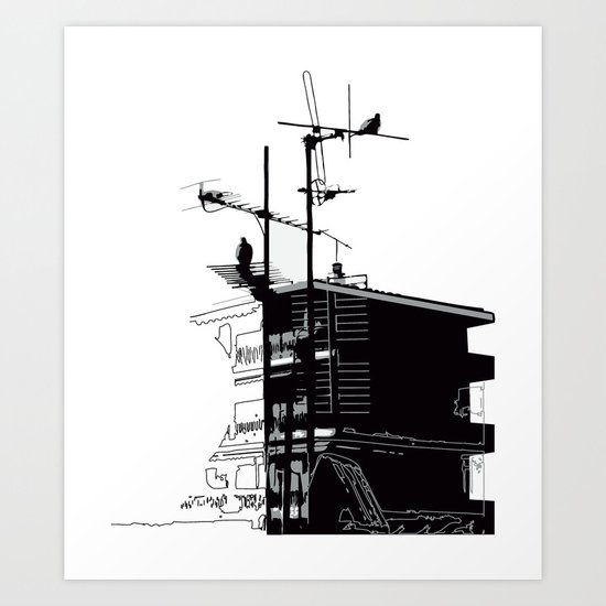 French rooftops Art Print