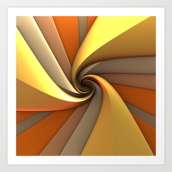 Tri-Gold Spiral Art Print