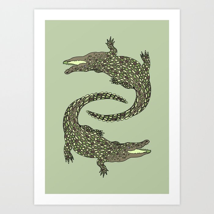 Crocodiles (Camo Palette) Art Print