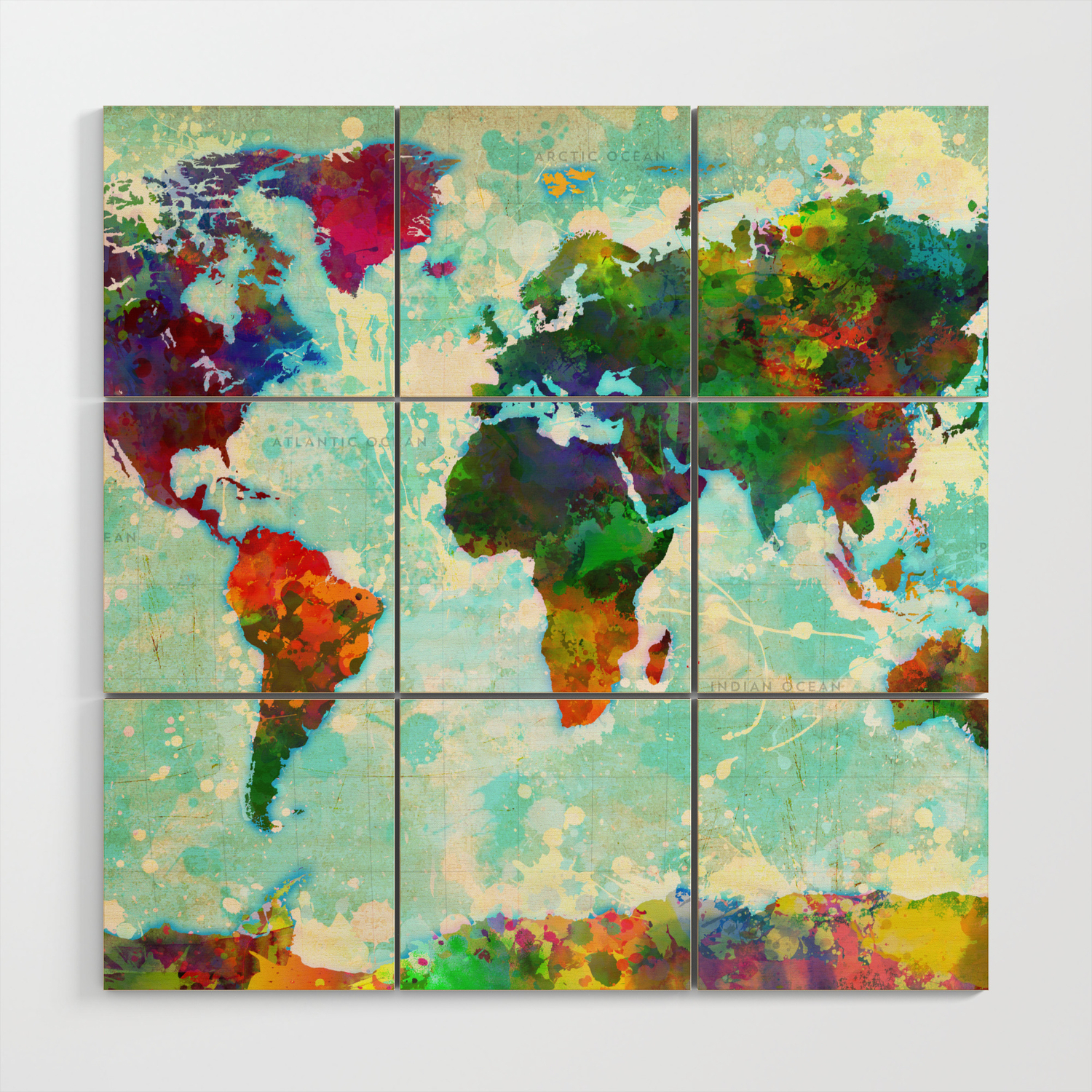 Abstract Map Of The World Wood Wall Art By Redssr03 Society6