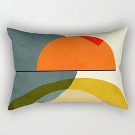 mid century geometric modern painting abstract II Rectangular Pillow