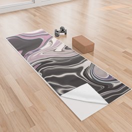 Purple and black liquify marble Yoga Towel