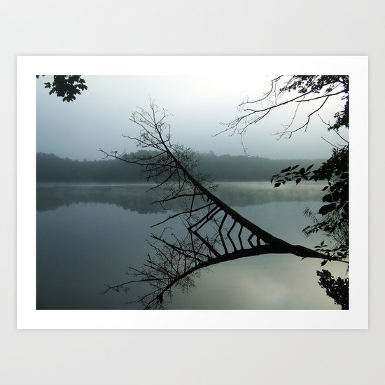 Smokey lake Art Print
