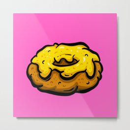 Custard Donut Turd Poo Poop Dookie Cartoon Metal Print