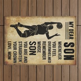 Basketball Dear My Son Poster.png Outdoor Rug