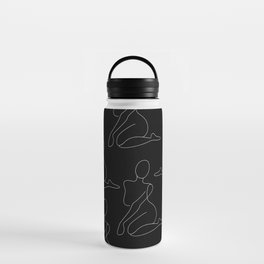 Nude Curve in black / Line drawing of a woman’s naked body shape Water Bottle