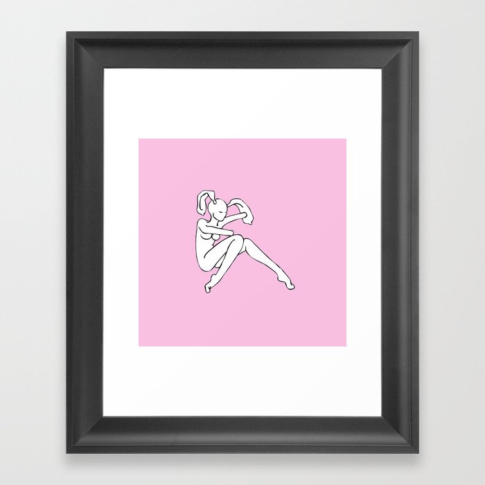 Bunny in a Box Framed Art Print