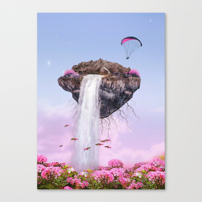 Floating Island Waterfall Canvas Print