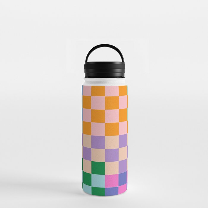 Checkerboard Collage Water Bottle