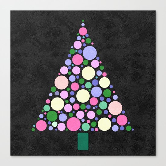Christmas Tree Marble Canvas Print