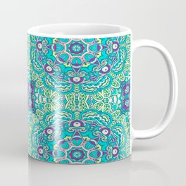 Mint Green Floral Mandala Pattern zentangle  Pattern Design Mug