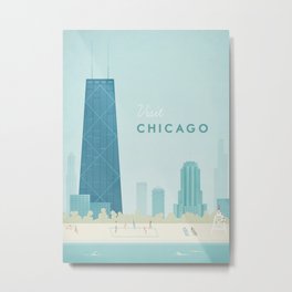  Vintage Chicago Travel Poster Metal Print