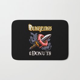 Dungeons & Donuts Funny RPG Roleplaying Fantasy Bath Mat | Sword, Donut, Fantasy, Funny, Dice, Rpg, Gamer, Games Masters, Pen And Paper, Trpg 