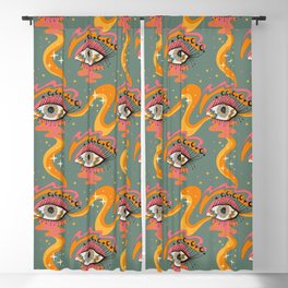 Cosmic Eye Retro 70s, 60s inspired psychedelic Blackout Curtain
