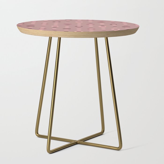 Abstract polka dots dark blush pink pattern Side Table