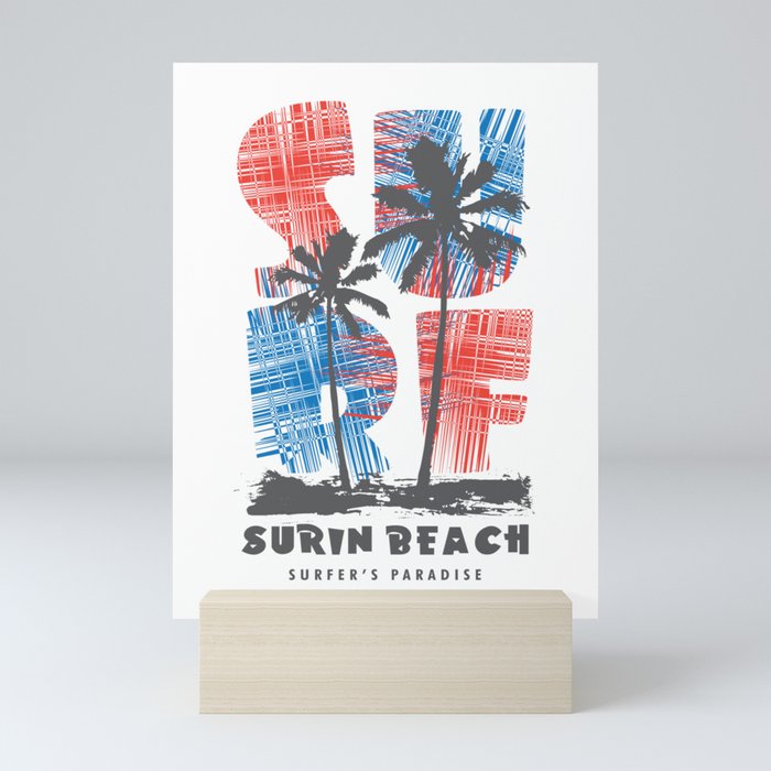 Surin Beach surf paradise Mini Art Print