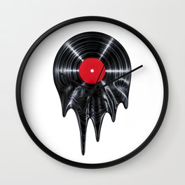 Melting vinyl / 3D render of vinyl record melting Wall Clock