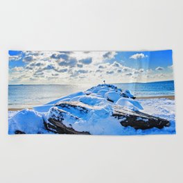 Winter Blues Beach Towel