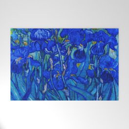 Van Gogh Irises in Indigo Welcome Mat