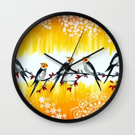 Cockatiels Wall Clock